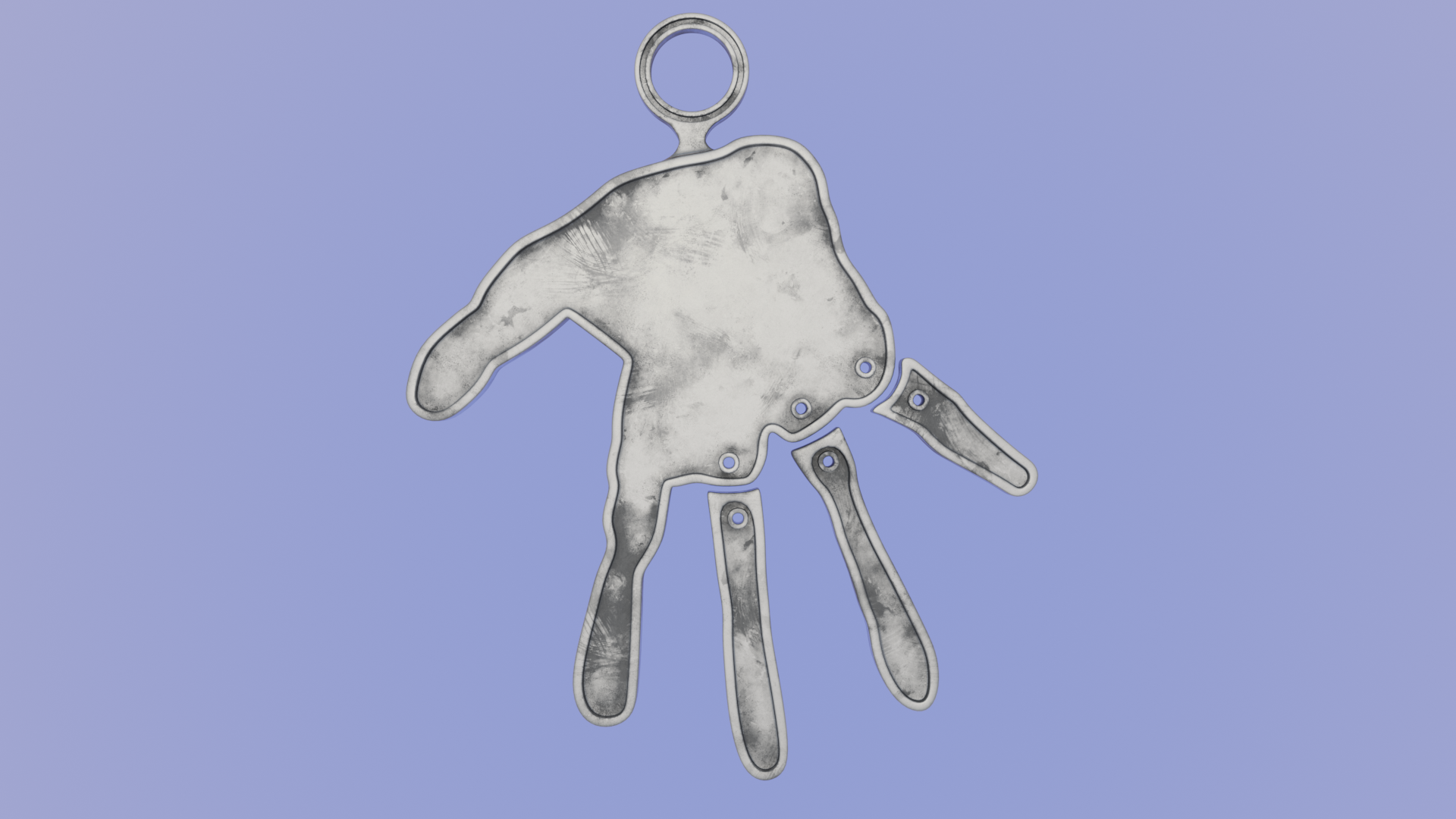 Hand with Separate Fingers - Printable 3D Pendant preview image 1